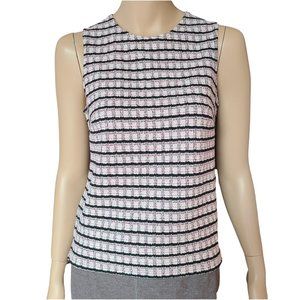 BANANA REPUBLIC NWT White Black & Pink Sleeveless Knit Top XS